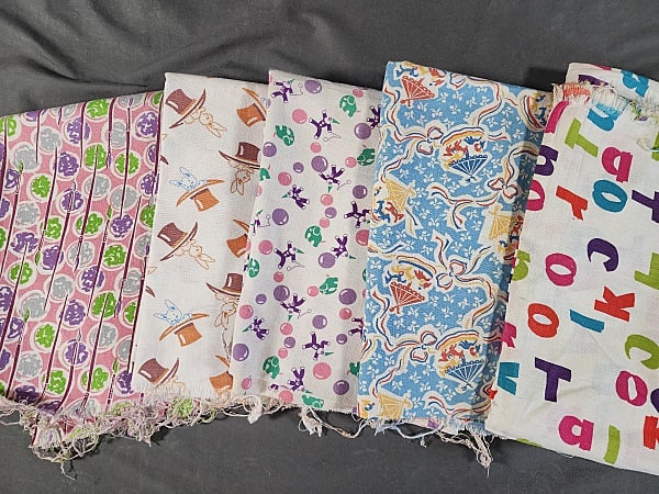 Group of 5 Vintage Printed Feedsacks-Childrens and More (1 of 12)