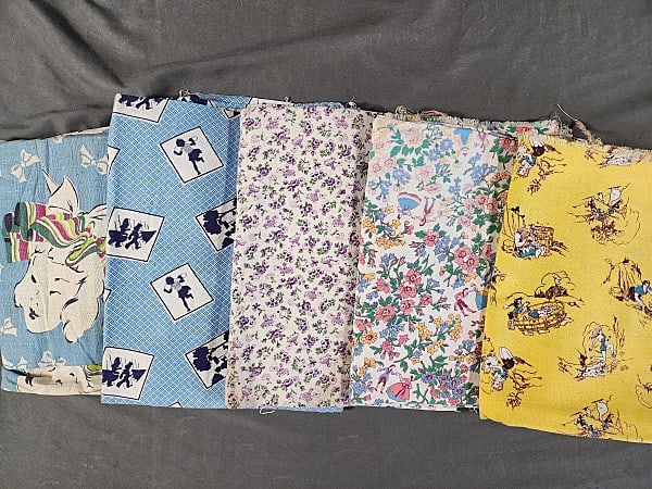 Group of 5 Vintage Printed Feedsacks-Childrens and More (1 of 13)