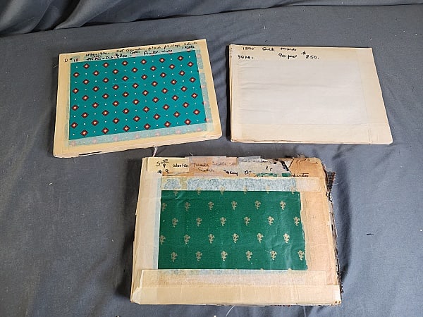 3 Antique Textile Swatch Books - Wool, Silk, Cotton (1 of 18)
