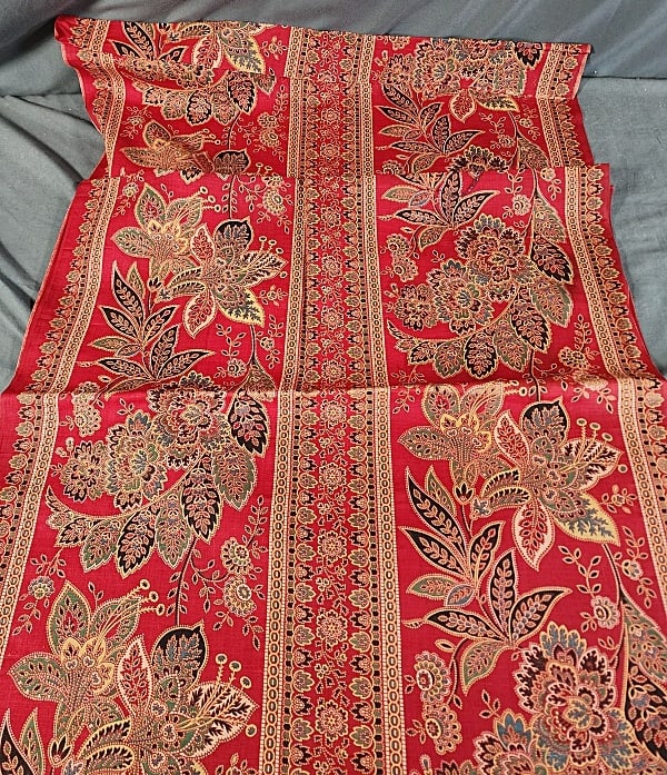 Antique Cotton Turkey Red Print Fabric (1 of 8)