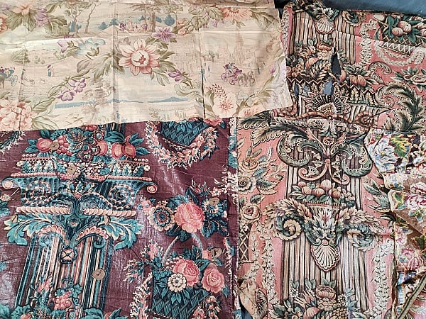 Group of Antique Chintz Fabric - Pillar Prints (1 of 20)