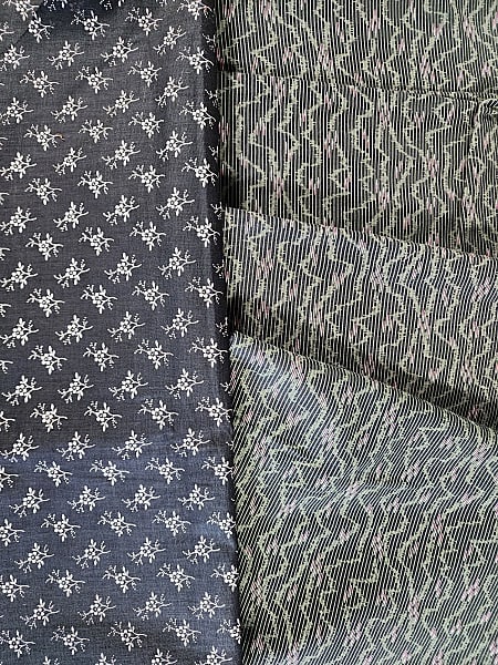 Group of Antique Printed Fabric-Mourning Prints (1 of 6)