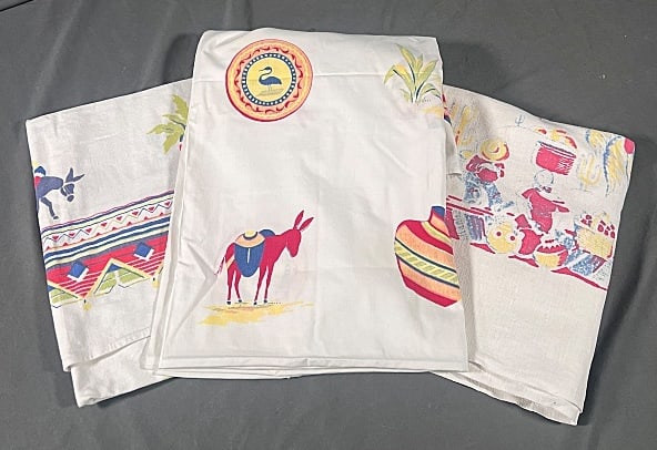 3 Vintage Printed Tablecloths - Mexican Themed (1 of 14)
