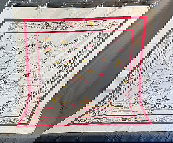 Vintage Alaska Map Printed Tablecloth (1 of 10)