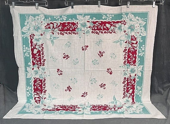 Vintage Printed Linen Tablecloth - Floral (1 of 6)