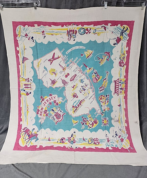 Vintage Souvenir Printed Tablecloth - New Jersey (1 of 9)