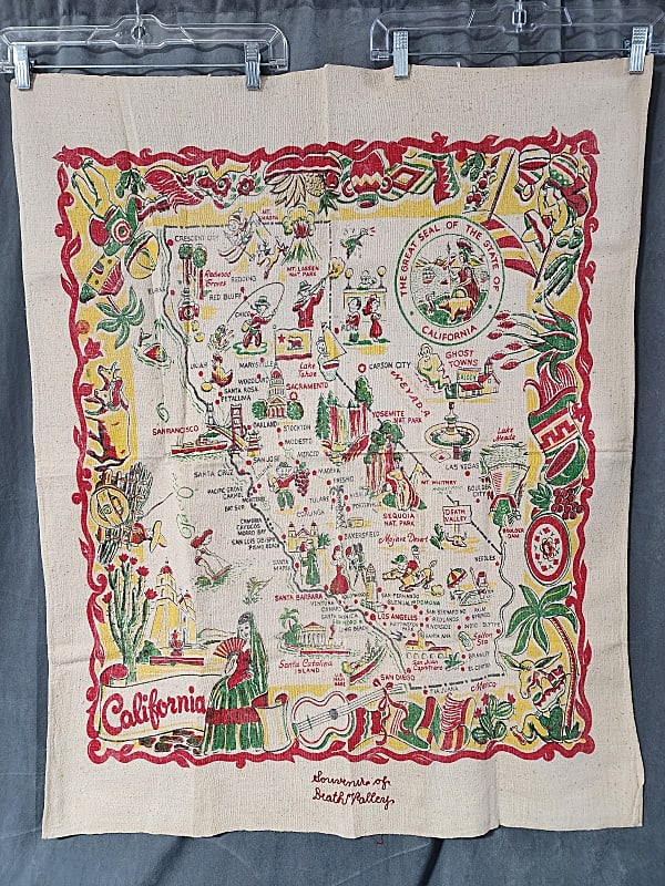 Vintage Souvenir Printed Tablecloth - California (1 of 7)