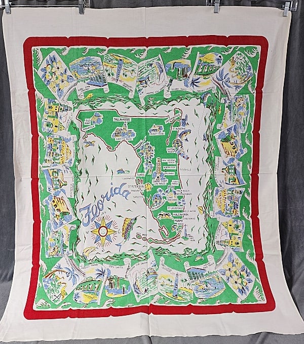Vintage Souvenir Printed Tablecloth - Florida (1 of 7)