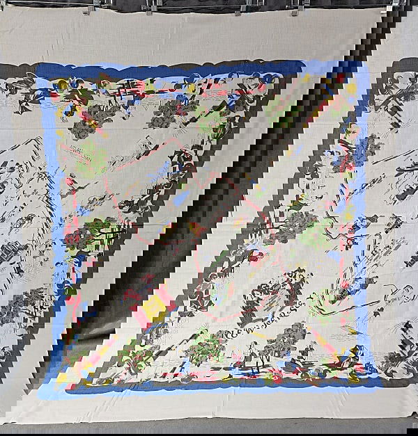 Vintage Souvenir Printed Tablecloth - New Jersey (1 of 10)