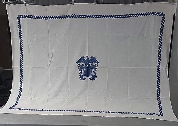 Vintage Printed Tablecloth - Naval Eagle (1 of 5)