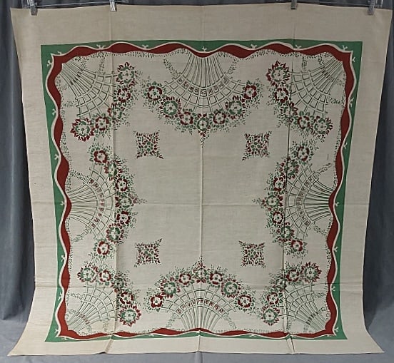 Vintage Printed Tablecloth - Green Garden (1 of 8)