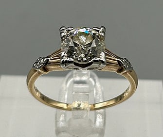 Vintage c1950 14K Diamond Solitaire Ring
