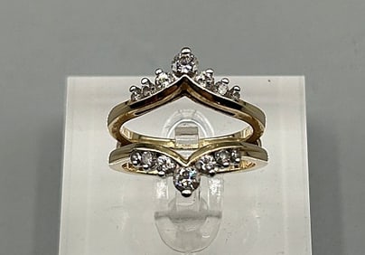 14K Yellow Gold and Diamond Ring Jacket