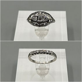Pair of Vintage c1940 Diamond Rings