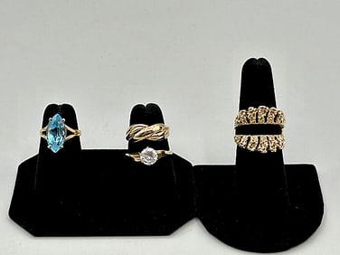 4 14K Yellow Gold Rings-Vintage and More