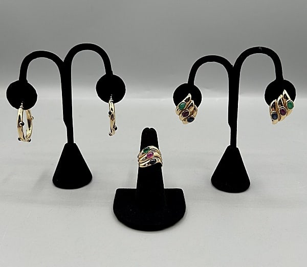 14K Earrings and Rings- Ruby, Emerald, Sapphire and More (1 of 11)