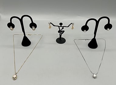 Group of 14K Gold Earring and Necklace Sets