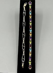 2 14K Yellow Gold Bracelets-Gemstones and More