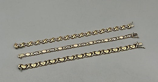 3 14K Gold Hugs and Kisses Bracelets (1 of 16)