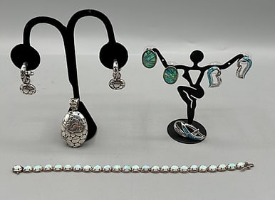 Group of Sterling and Opal Jewelry
