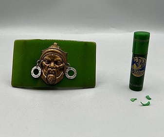 Vintage c1930 Green Bakelite Belt Buckle and More