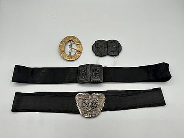 Group of Antique Victorian Belts and Belt Buckles