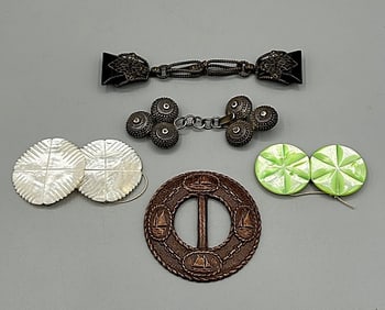 Group of Vintage c1930 Belt Buckles and More