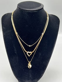 3 14k Necklaces-Pearls and More