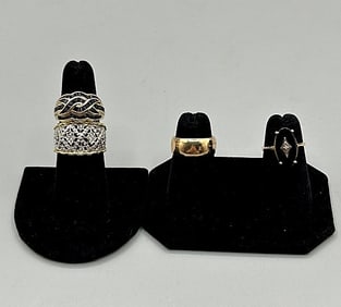 4 Gold Rings-Diamond and More