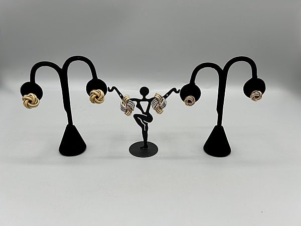3 Pairs of 14k Gold Earrings-Knots and More (1 of 19)