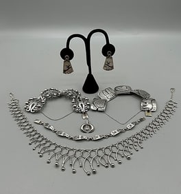 Group of Vintage and Modern Mexican Sterling Jewelry- Miguel Garcia and More