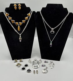 Large Group of Sterling Earring and Necklace Sets