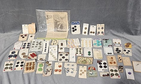 57 Vintage Carded Buttons
