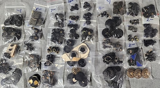 365 Antique and Vintage Black Glass Buttons