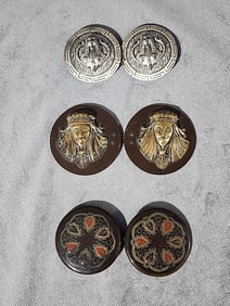 3 Large Art Deco Buckles