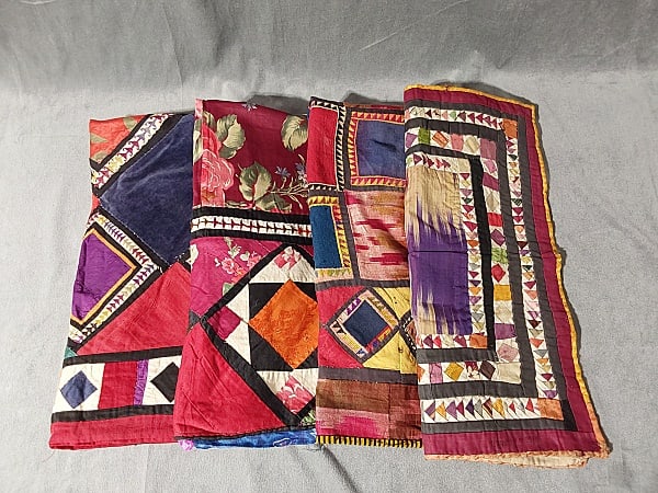 4 Vintage c1940 Uzbek/Afghani Tribal Wall Hangings (1 of 19)