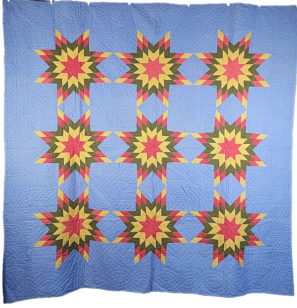 Antique c1870 Touching Stars Quilt PA (1 of 10)