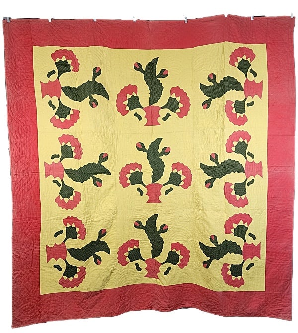 Antique c1920 Coxcomb Applique Quilt (1 of 11)