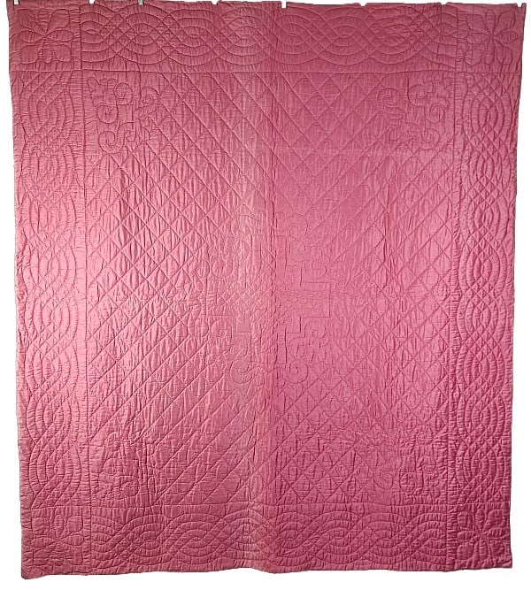 Vintage c1920 Pink Wholecloth Boudoir Quilt (1 of 10)