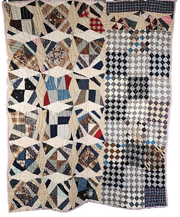 Antique c1895 Two Pattern Quilt (1 of 11)