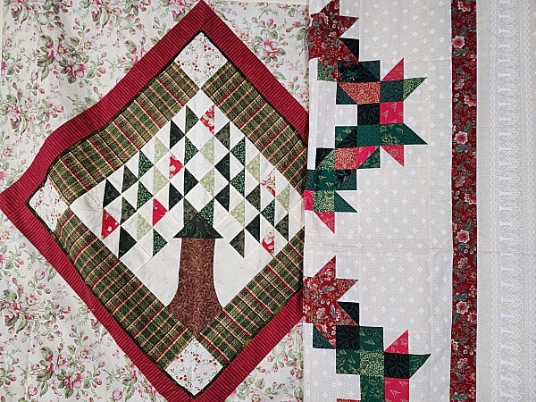 2 Contemporary Quilt Tops - Tree, Wreath (1 of 12)