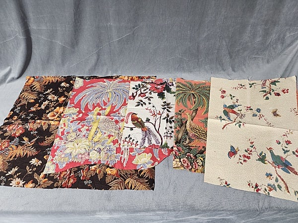 5 Pieces of 19th Century Bird Chintz and Prints (1 of 16)