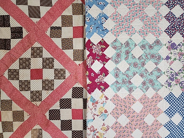 2 Vintage Quilts - Puzzle, Grandmothers Pride (1 of 15)