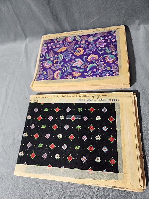 2 Antique Textile Swatch Books - Silks. Ribbons (1 of 12)
