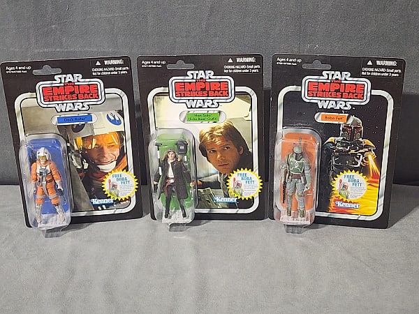 3 Star Wars Vintage Collection - The Empire Strikes Back: 3 Star Wars Vintage Collection - The Empire Strikes Back. Includes 2010 Kenner Star Wars Vintage Collection-The Empire Strikes Back with VC03 Hans Solo. 2010 Kenner Star Wars Vintage Collection-The Em
