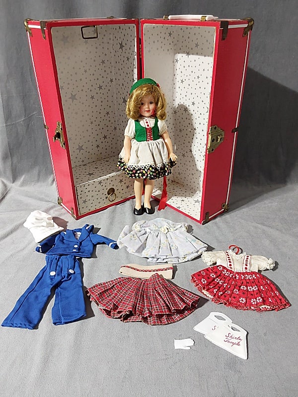 Vintage Ideal Shirley Temple Doll, Case, Clothes (1 of 14)