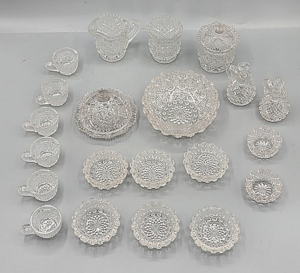 Vintage Pressed Glass Doll Tea Set (1 of 14)