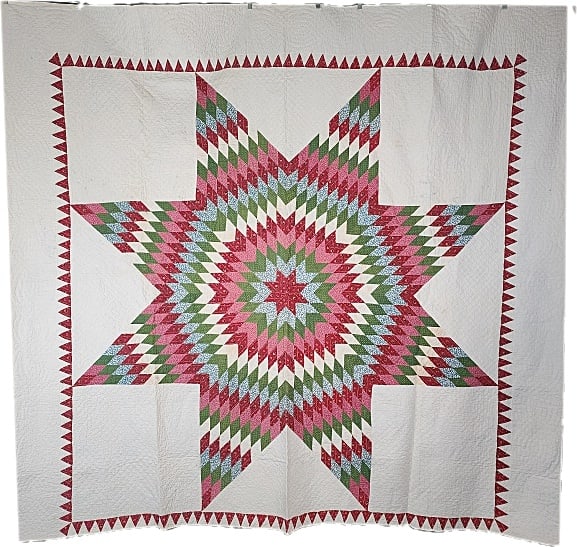 Antique c1850 Star of Bethlehem Quilt (1 of 13)