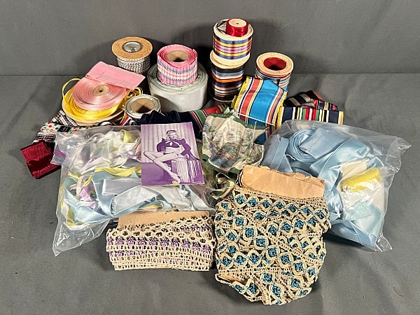 Large Group of Vintage Rayon Ribbon and More (1 of 7)
