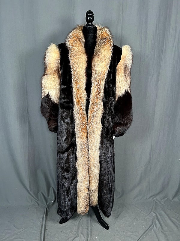 Ladies Full Length Mink/Fox Coat c1990 (1 of 12)
